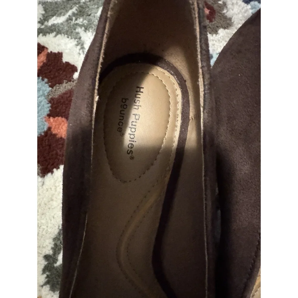 Hush Puppies Suede Pumps Size 10 Brown Comfort Minimalist Office Block Heel